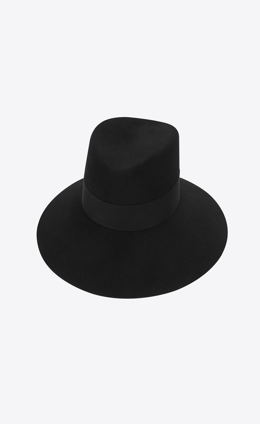 SAINT LAURENT Hats Woman felt hat with gros grain ribbon a_V4